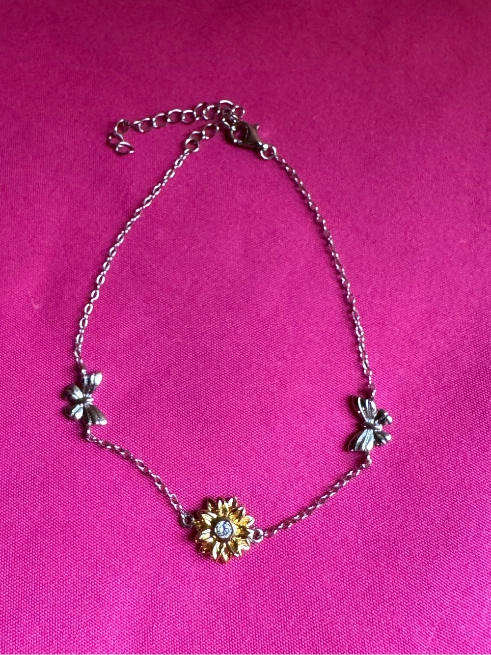 Daisy Flower Two-Tone Chain Bracelet - Gold & Silver